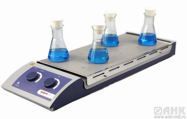 Магнитная мешалка 10-ти местная с подогревом US-0135H аналоговая (0-1100 об/мин)
