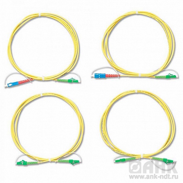 Комплект одномодовых тестовых эталонных кабелей Fluke Networks SRC-9-SCLC-KIT (2 м) для тестирования оптоволоконных кабелей LC (2 SC/LC, 2 LC/LC)
