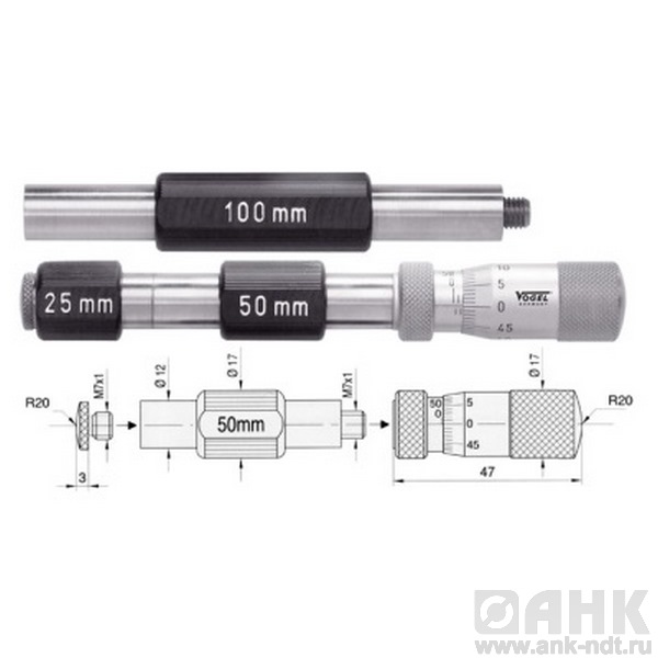 Нутромеры Vogel микрометрические твердосплавного исполнения