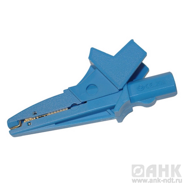 Зажим «Крокодил» изолированный голубой K02