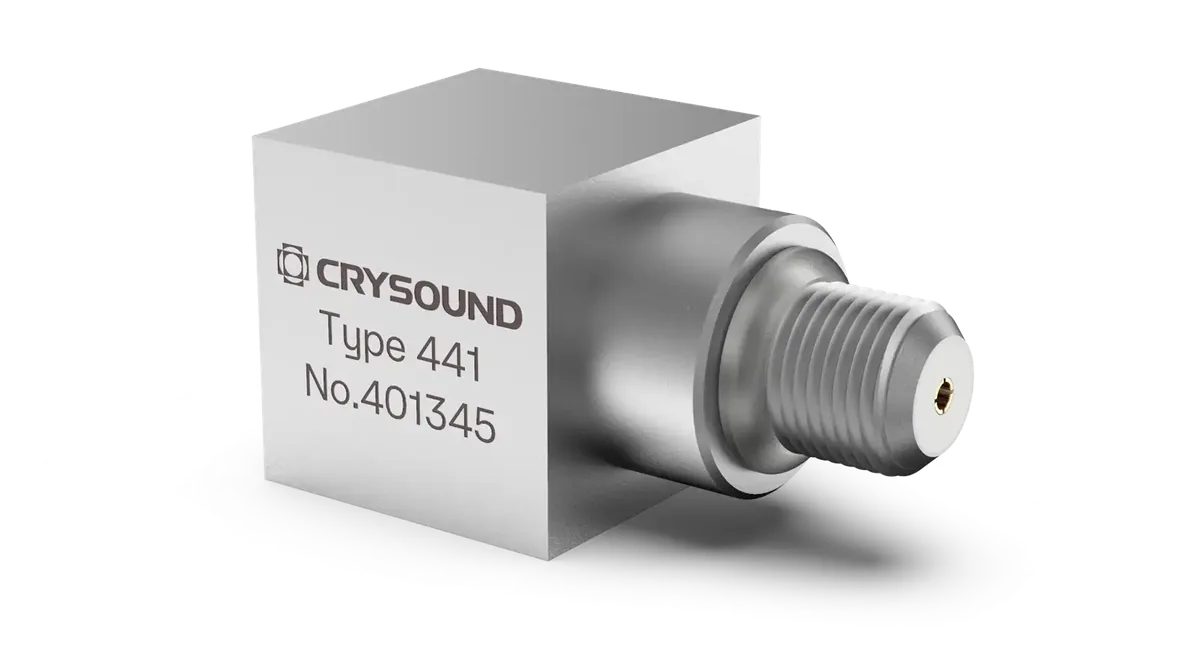 Акселерометр CRYSOUND CRY441, 1 ось, 5 пКл/г, ±2500 г пик-пик, от 1 Гц до 10 кГц